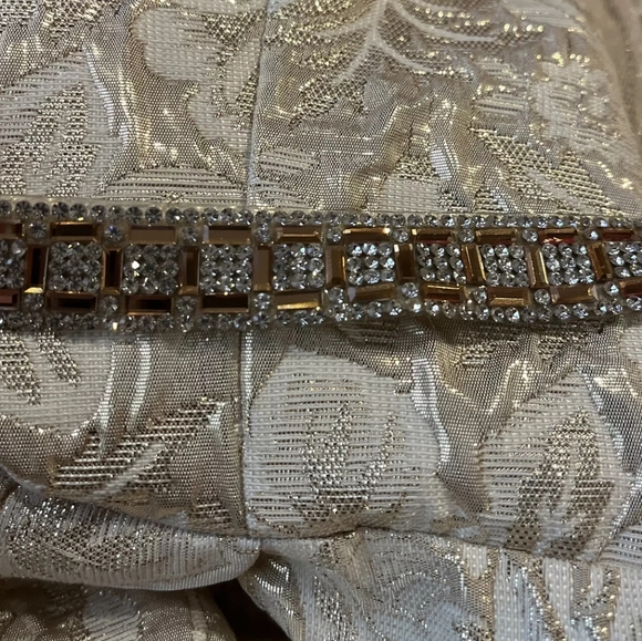 Aspeed Shimmery Champagne Floral Brocade Sleeveless Gown NWT Size Small - Picture 14 of 16